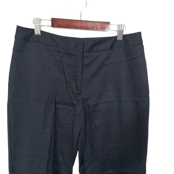 Worthington Stretch Black Ankle Length Dress Slacks SZ 8 Flat Front Slim - Picture 2 of 11